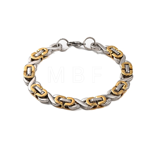 304 Stainless Steel Byzantine Chain Bracelets BJEW-B078-130GP-1