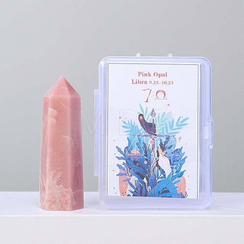 Point Tower Natural Pink Opal Healing Stone Wands PW-WG51681-07-1