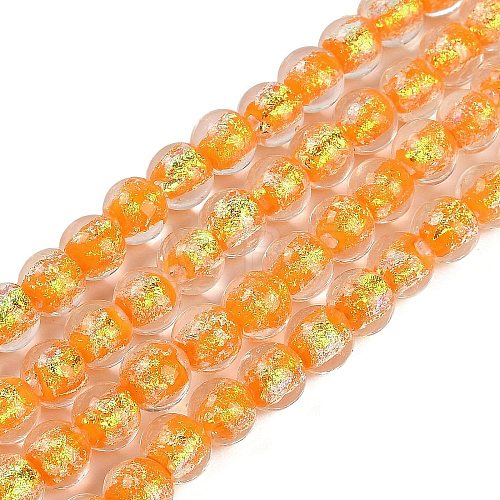 Handmade Foil Lampwork Beads Strands FOIL-K003-06B-08-1