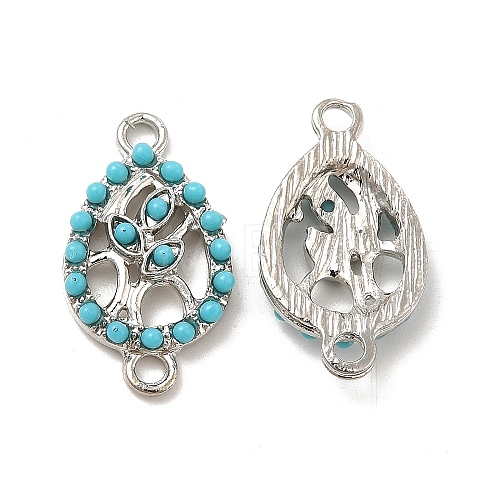 Alloy Connector Charms with Synthetic Turquoise FIND-H039-33P-1