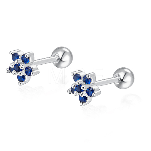 S925 Sterling Silver Flower Stud Earrings DY0741-10-1