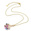 Natural Multicolor Tourmaline Beaded Colorful Dice Balloon Pendant 304 Stainless Steel Cable Chain Necklaces for Women NJEW-JN06123-2
