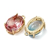 Brass Glass Charms X-KK-Z141-08G-2