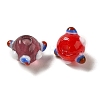 Handmade Pumpkin Spot Lampwork Beads LAMP-P064-02A-3