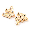 Brass Micro Pave Cubic Zirconia Charms KK-E090-36G-2