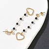 304 Stainless Steel Glass Tassel Stud Earrings EJEW-G453-05G-02-3