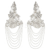 Glass Seed & Rhinestone Beaded Fringe Embroidery Applique Patch DIY-WH0780-20A-1