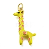 Giraffe Rack Plating Brass Enamel Pendants X-KK-Q804-15G-1