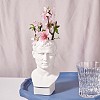 Greek Roman Style Statue Flower Pot Greek Head Planter Resin Succulent Planter Vase Makeup Brushes Container Pen Holder for Home Office Decoration ( 170*90MM ) JX093A-5