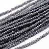 Faceted Rondelle Full Rainbow Plated Electroplate Glass Beads Strands EGLA-M004-2mm-A02-1