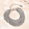304 Stainless Steel Cuban Chain Multi-strand Bracelets for Women BJEW-D460-01P-3