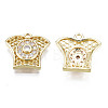 Brass Micro Pave Clear Cubic Zirconia Charms KK-N238-043-2