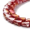 Electroplated Glass Beads Strands GLAA-G092-A-07-2