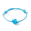 Cat Eye Rondelle Beaded Cord Bracelet BJEW-JB07852-3