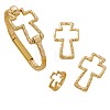 Iron Hammered Hollow Cross Hinge Bangles & Earrings & Rings Sets for Women WGA1E3C-01-5