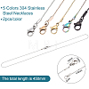 10Pcs 5 Colors 304 Stainless Steel Serpentine Chain Necklaces Set for Men Women NJEW-BC0001-10-2