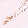 304 Stainless Steel Letter Pendant Necklaces NJEW-LP0001-52B-G-3