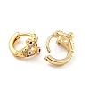 Evil Eye Real 18K Gold Plated Brass Hoop Earrings EJEW-L269-075G-2