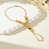 Brass Flower Hexagon Mittens Bracelets for Women XB1526-1