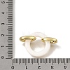 Natural White Shell and Brass Micro Pave Clear Cubic Zirconia 3 Ring Linking Rings KK-C262-05E-G-3