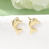 Brass Stud Earrings for Women EJEW-A166-01G-3