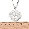 304 Stainless Steel Saint Benedict Pendant Necklaces NJEW-B153-02A-P-3