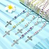 Cross & Virgin Mary Alloy Rosary Bead Necklaces NJEW-JN05123-1