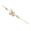 Brass Crystal Rhinestone Ear Wrap Crawler Hook Earrings for Women EJEW-C097-02G-01-2