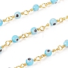 3.28 Feet Handmade Evil Eye Lampwork Round Beaded Chains X-CHC-G009-A-G01-2