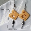 Cheese Alloy & Resin Dangle Earrings FS-WG078A6-01-5