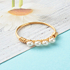 Round Shell Pearl Beads Finger Rings X1-RJEW-TA00001-6