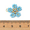 Beaded Flower Charms PALLOY-MZ01347-01-3