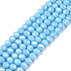 Electroplate Glass Beads Strands EGLA-A044-P4mm-B08-1