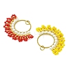 Glass Seed Beaded & Brass Linking Rings Pendnats PALLOY-MZ01340-2