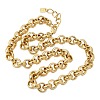 12MM Brass Textured Rolo Chain Necklaces NJEW-L013-08G-4