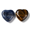 7Pcs 7 Styles Natural Mixed Gemstone Heart Palm Stones G-M416-12-2