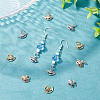 18Pcs 3 Colors Brass Micro Pave Blue Cubic Zirconia Charms FIND-AR0002-01-5