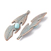 Alloy with Synthetic Turquoise Pendants FIND-B055-01H-2