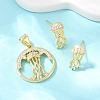 Brass Micro Pave Cubic Zirconia Pendant & Stud Earrings Sets for Women SJEW-F227-01H-G-1