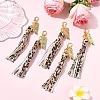 5Pcs PU Leather Tassel & Alloy Pendant Decorations HJEW-YW00385-01-4