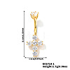 Elegant and Stylish Cross Brass Rhinestone Belly Rings Curved Barbell UZ1894-1-1
