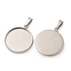 304 Stainless Steel Pendant Cabochon Settings STAS-I328-01G-P-2
