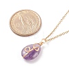 Natural Amethyst Teardrop Pendant Necklace NJEW-JN03900-03-7