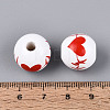 Printed Schima Wood Beads WOOD-T033-07M-4