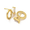 Rack Plating Brass Micro Pave Clear Cubic Zirconia Stud Earrings EJEW-T021-07G-2