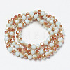 Electroplate Opaque Solid Color Glass Beads Strands X-EGLA-A034-P4mm-J01-2