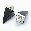 Natural Obsidian Pendants KK-E757-D-10P-2
