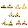 Real 18K Gold Plated Brass Stud Earrings EJEW-L269-059G-1
