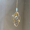 Glass Teardrop & Iron Ring Pendant Decorations PW-WG25982-02-1