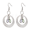 Glass Oval Dangle Earrings EJEW-JE05724-01-1